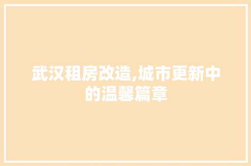 武汉租房改造,城市更新中的温馨篇章 庭院装修