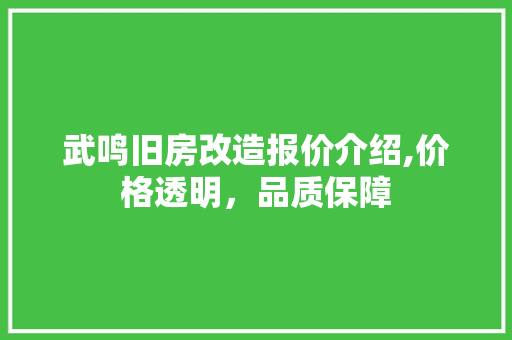 武鸣旧房改造报价介绍,价格透明，品质保障 建筑设计