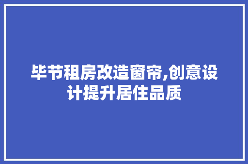 毕节租房改造窗帘,创意设计提升居住品质