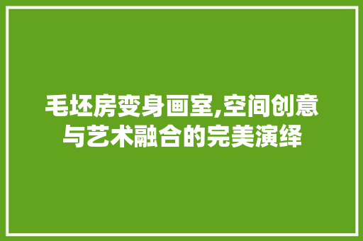 毛坯房变身画室,空间创意与艺术融合的完美演绎