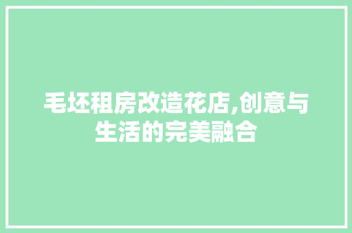 毛坯租房改造花店,创意与生活的完美融合