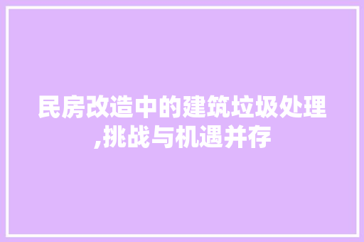 民房改造中的建筑垃圾处理,挑战与机遇并存 地面装修