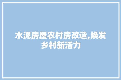 水泥房屋农村房改造,焕发乡村新活力 门窗装修