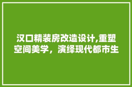 汉口精装房改造设计,重塑空间美学，演绎现代都市生活新篇章