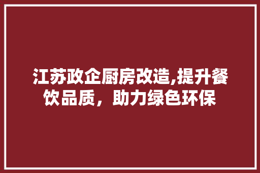 江苏政企厨房改造,提升餐饮品质，助力绿色环保 地面装修