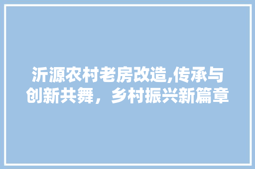 沂源农村老房改造,传承与创新共舞，乡村振兴新篇章