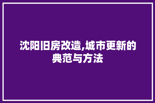 沈阳旧房改造,城市更新的典范与方法 门窗装修 沈阳旧房改造,城市更新的典范与方法 门窗装修