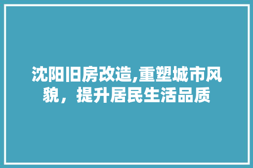 沈阳旧房改造,重塑城市风貌，提升居民生活品质 庭院装修