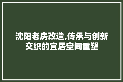 沈阳老房改造,传承与创新交织的宜居空间重塑