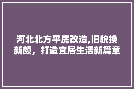 河北北方平房改造,旧貌换新颜，打造宜居生活新篇章