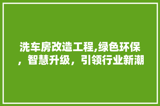 洗车房改造工程,绿色环保，智慧升级，引领行业新潮流