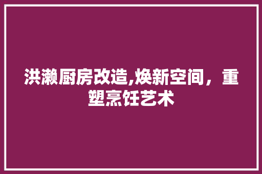 洪濑厨房改造,焕新空间，重塑烹饪艺术