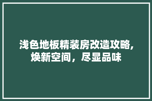 浅色地板精装房改造攻略,焕新空间，尽显品味 隔断设计