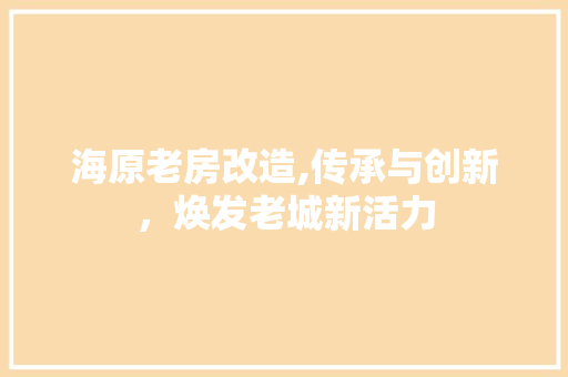 海原老房改造,传承与创新，焕发老城新活力 景观设计