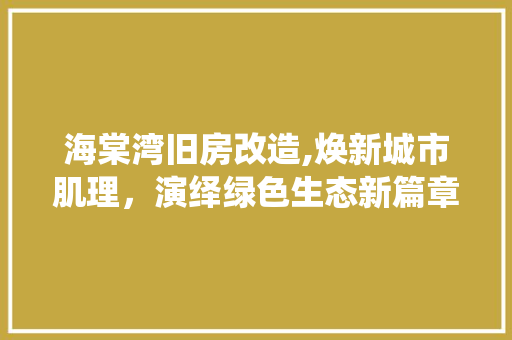 海棠湾旧房改造,焕新城市肌理，演绎绿色生态新篇章 庭院装修