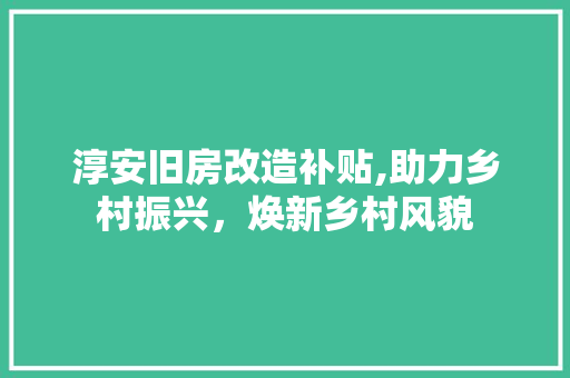 淳安旧房改造补贴,助力乡村振兴,焕新乡村风貌 庭院装修 淳安旧房改造补贴,助力乡村振兴,焕新乡村风貌 庭院装修