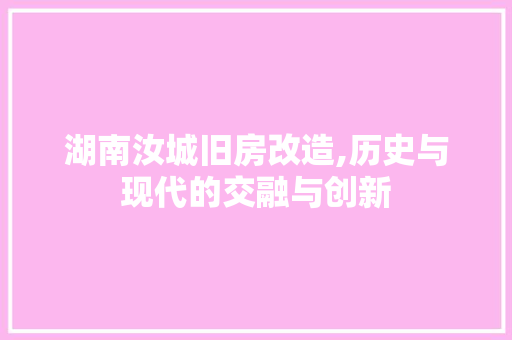 湖南汝城旧房改造,历史与现代的交融与创新 墙面装饰