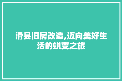 滑县旧房改造,迈向美好生活的蜕变之旅