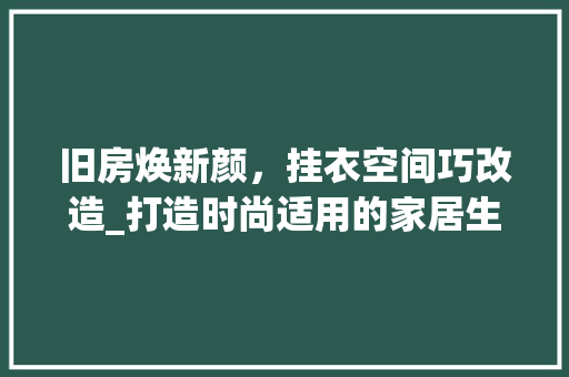 旧房焕新颜，挂衣空间巧改造_打造时尚适用的家居生活