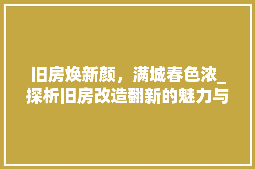旧房焕新颜，满城春色浓_探析旧房改造翻新的魅力与方法 地面装修