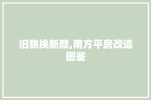 旧貌换新颜,南方平房改造图鉴