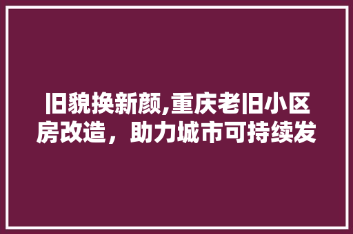 旧貌换新颜,重庆老旧小区房改造，助力城市可持续发展