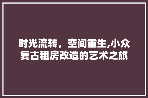 时光流转，空间重生,小众复古租房改造的艺术之旅