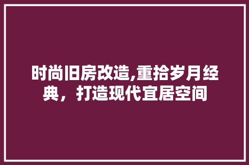 时尚旧房改造,重拾岁月经典，打造现代宜居空间