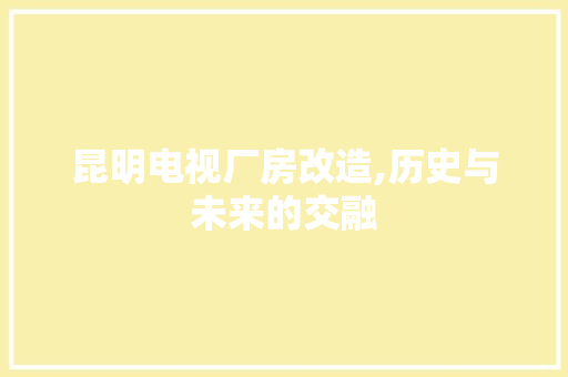 昆明电视厂房改造,历史与未来的交融
