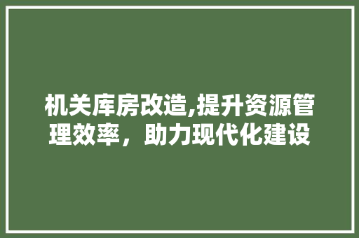 机关库房改造,提升资源管理效率，助力现代化建设