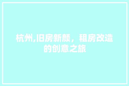 杭州,旧房新颜，租房改造的创意之旅 庭院装修