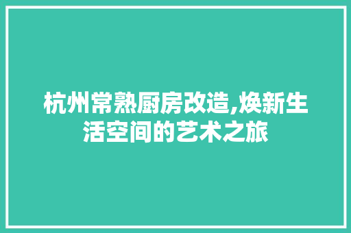 杭州常熟厨房改造,焕新生活空间的艺术之旅 门窗装修