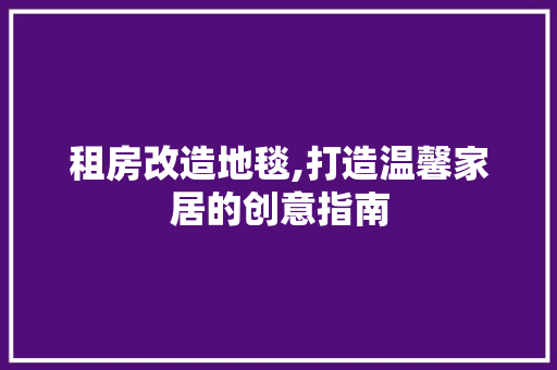 租房改造地毯,打造温馨家居的创意指南 地面装修