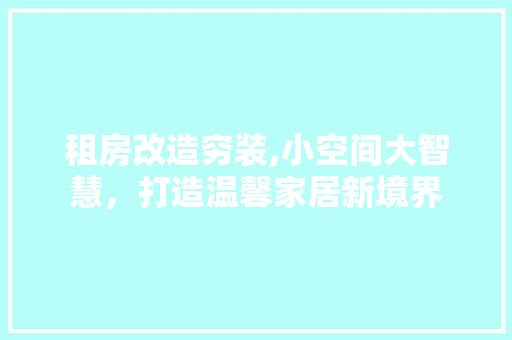 租房改造穷装,小空间大智慧，打造温馨家居新境界