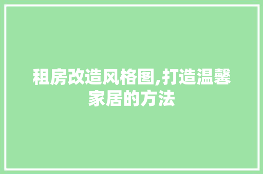 租房改造风格图,打造温馨家居的方法 墙面装饰