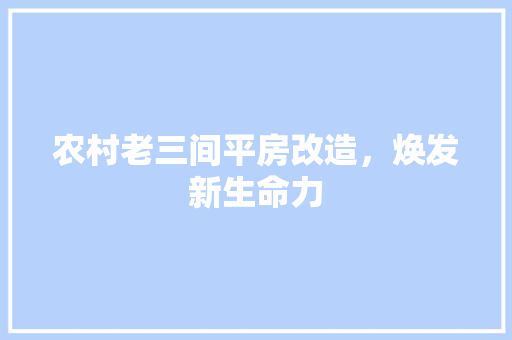 农村老三间平房改造，焕发新生命力