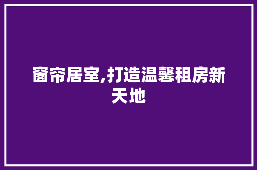 窗帘居室,打造温馨租房新天地
