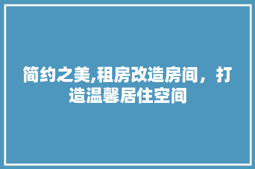 简约之美,租房改造房间，打造温馨居住空间 装修攻略
