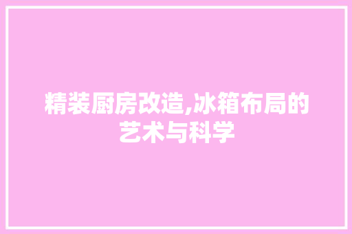 精装厨房改造,冰箱布局的艺术与科学