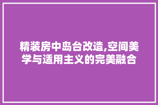 精装房中岛台改造,空间美学与适用主义的完美融合