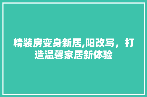 精装房变身新居,阳改写,打造温馨家居新体验 景观设计 精装房变身新居,阳改写,打造温馨家居新体验 景观设计