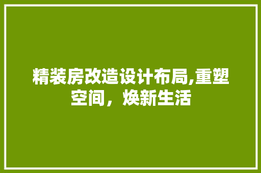 精装房改造设计布局,重塑空间，焕新生活 隔断设计