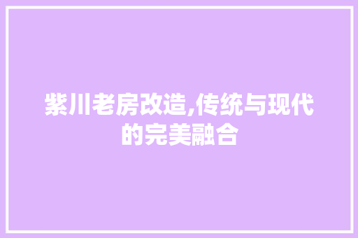 紫川老房改造,传统与现代的完美融合
