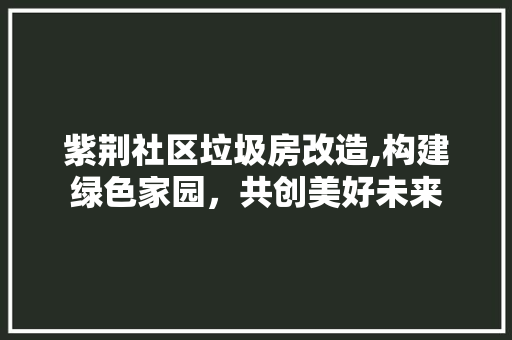 紫荆社区垃圾房改造,构建绿色家园，共创美好未来 庭院装修
