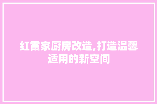 红霞家厨房改造,打造温馨适用的新空间 建筑设计