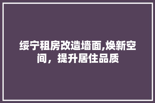 绥宁租房改造墙面,焕新空间，提升居住品质