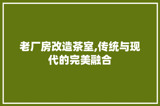 老厂房改造茶室,传统与现代的完美融合