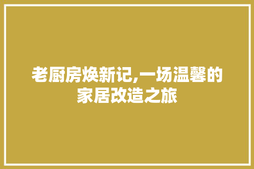 老厨房焕新记,一场温馨的家居改造之旅 墙面装饰