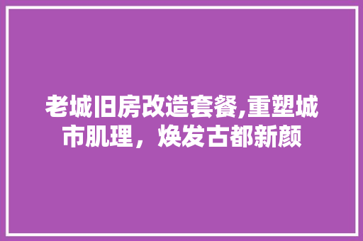 老城旧房改造套餐,重塑城市肌理，焕发古都新颜 地面装修