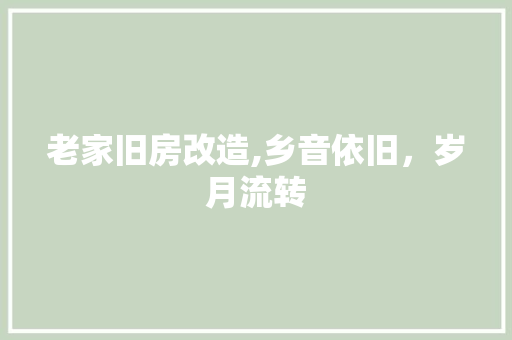 老家旧房改造,乡音依旧，岁月流转